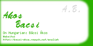 akos bacsi business card